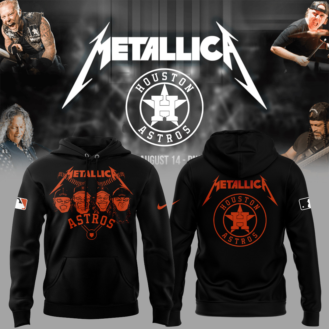 Houston Astros Baseball Metallica Night Black Hoodie Gift For Baseball Fans