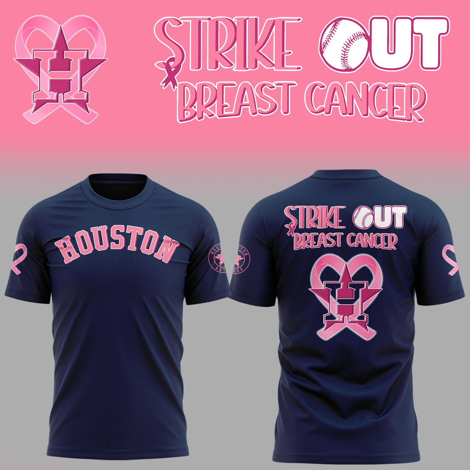 Houston Astros Baseball Strike Out Cancer Tshirt