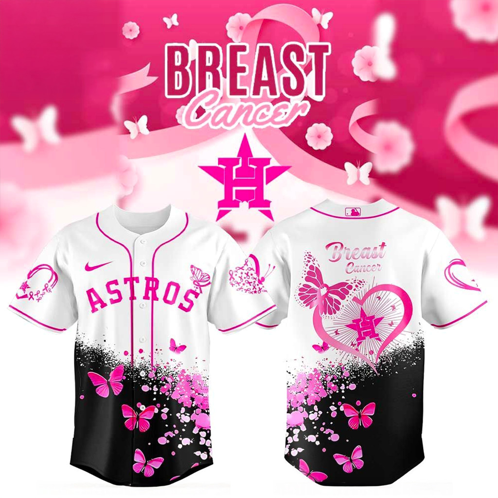 Houston Astros Breast Cancer 2025 Jersey Houston Astros Merch Gift Ideas For Baseball Fans
