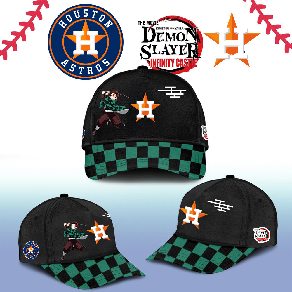 Houston Astros Demon Slayer Tanjiro Cap 2025 Gift Ideas For Baseball Fans