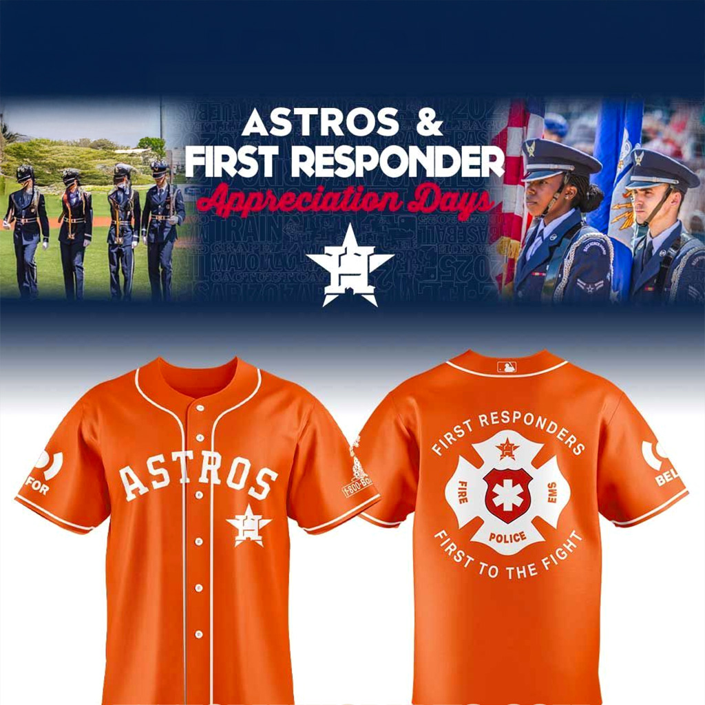 Houston Astros First Responders Day Jersey Houston Astros Merch Cool Baseball Gifts