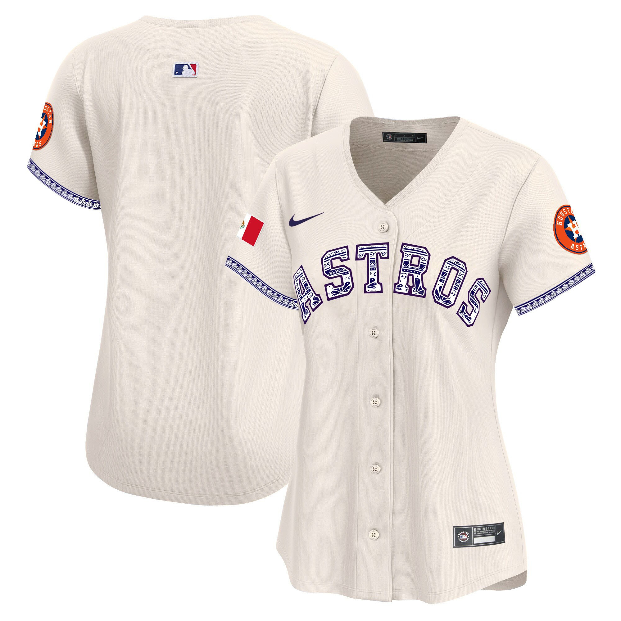Houston Astros Mexico Women Jersey - Cream - JS871