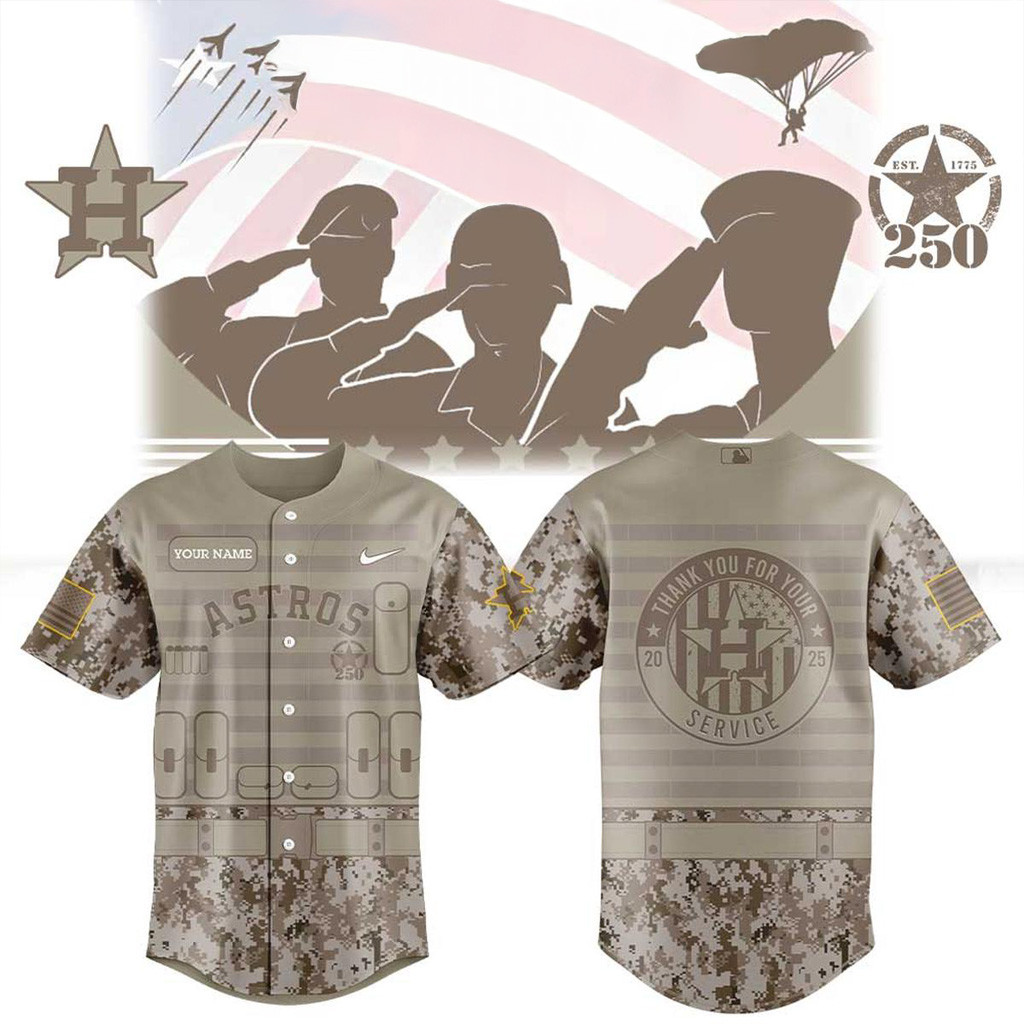 Houston Astros Military Appreciation 250Th Anniversary 2025 Jersey Houston Astros Merch