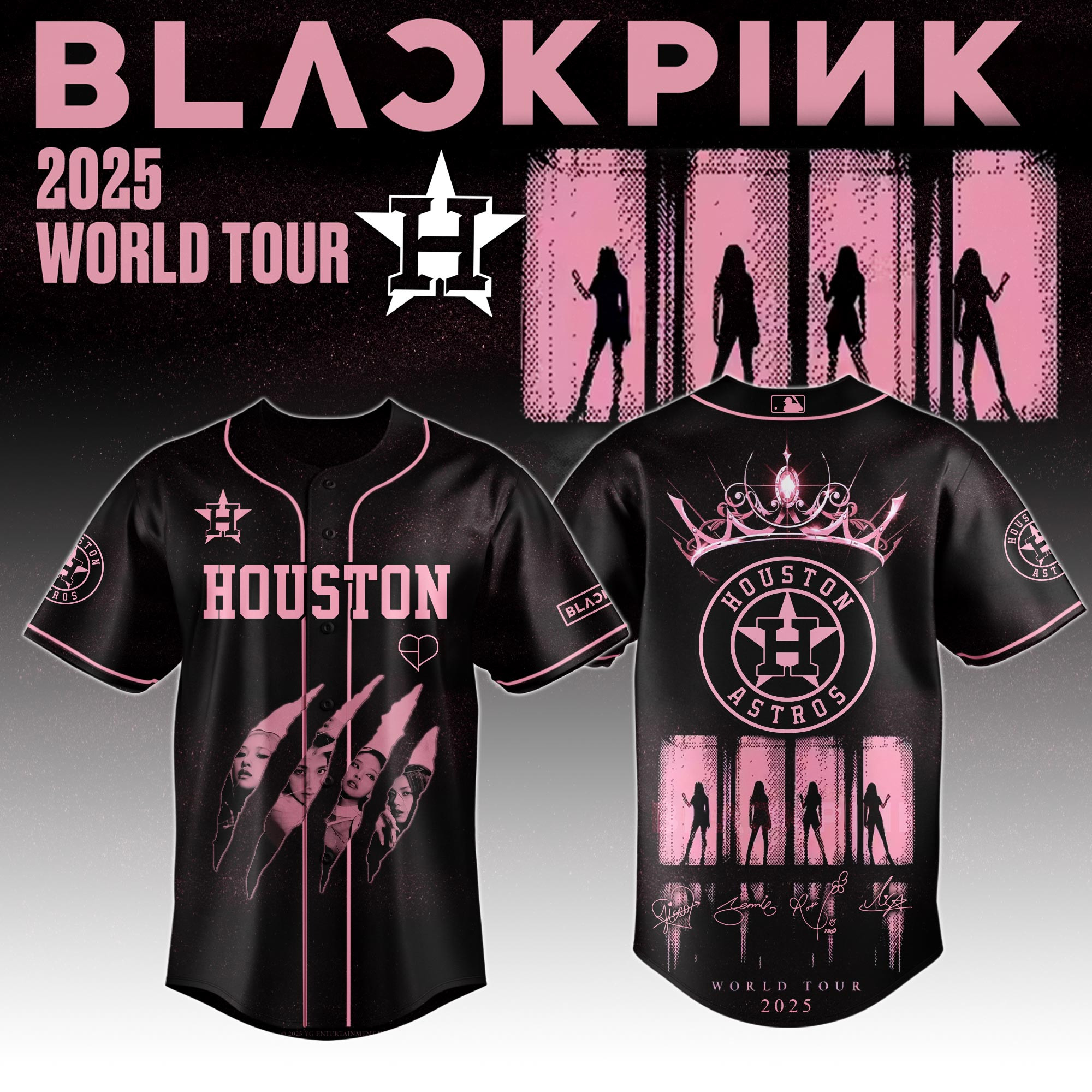 Houston Astros Mlb X Black Pink World Tour Baseball Jersey For Fans Houston Astros Merch