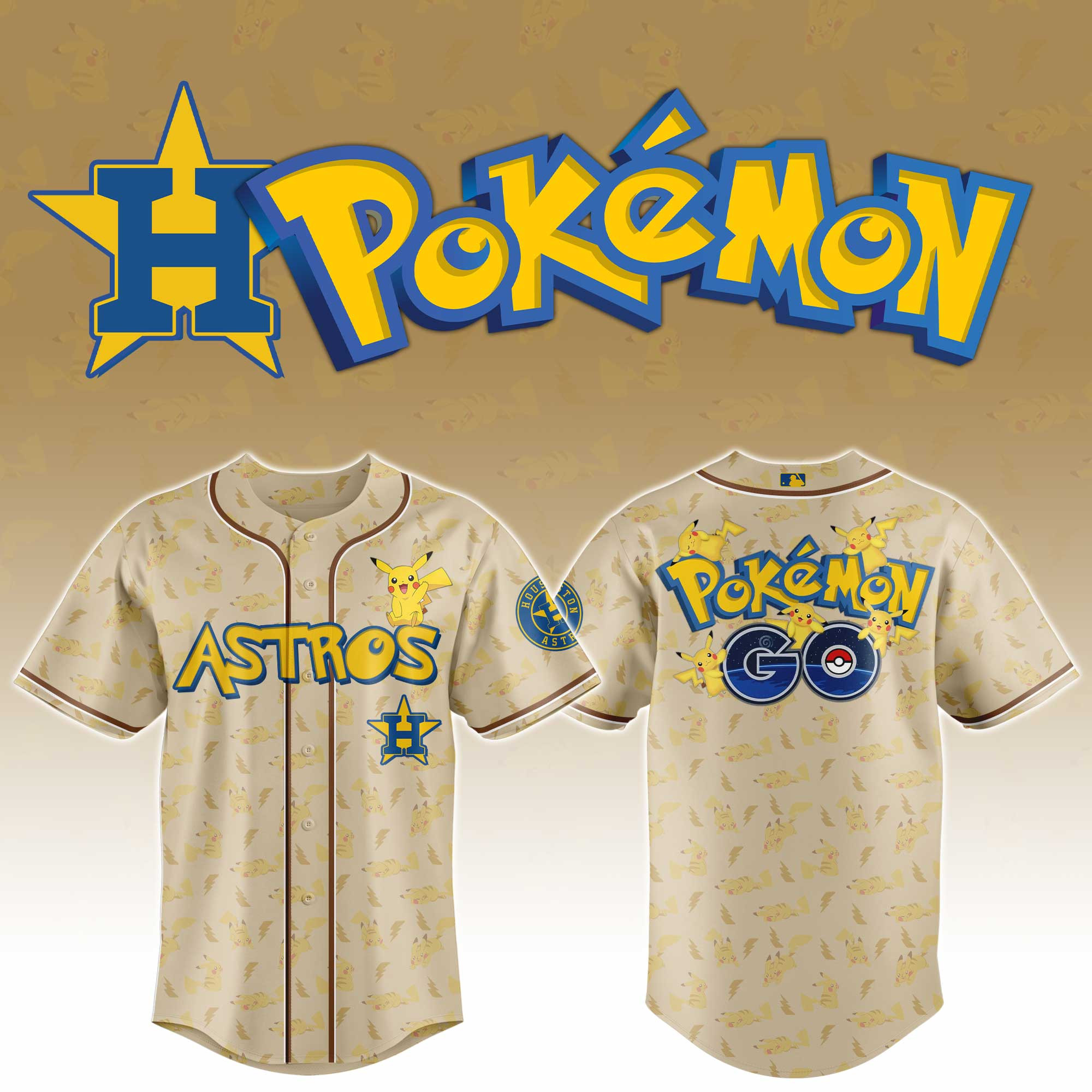 Houston Astros Mlb X Pokemon Go Master Baseball Jersey For Fans