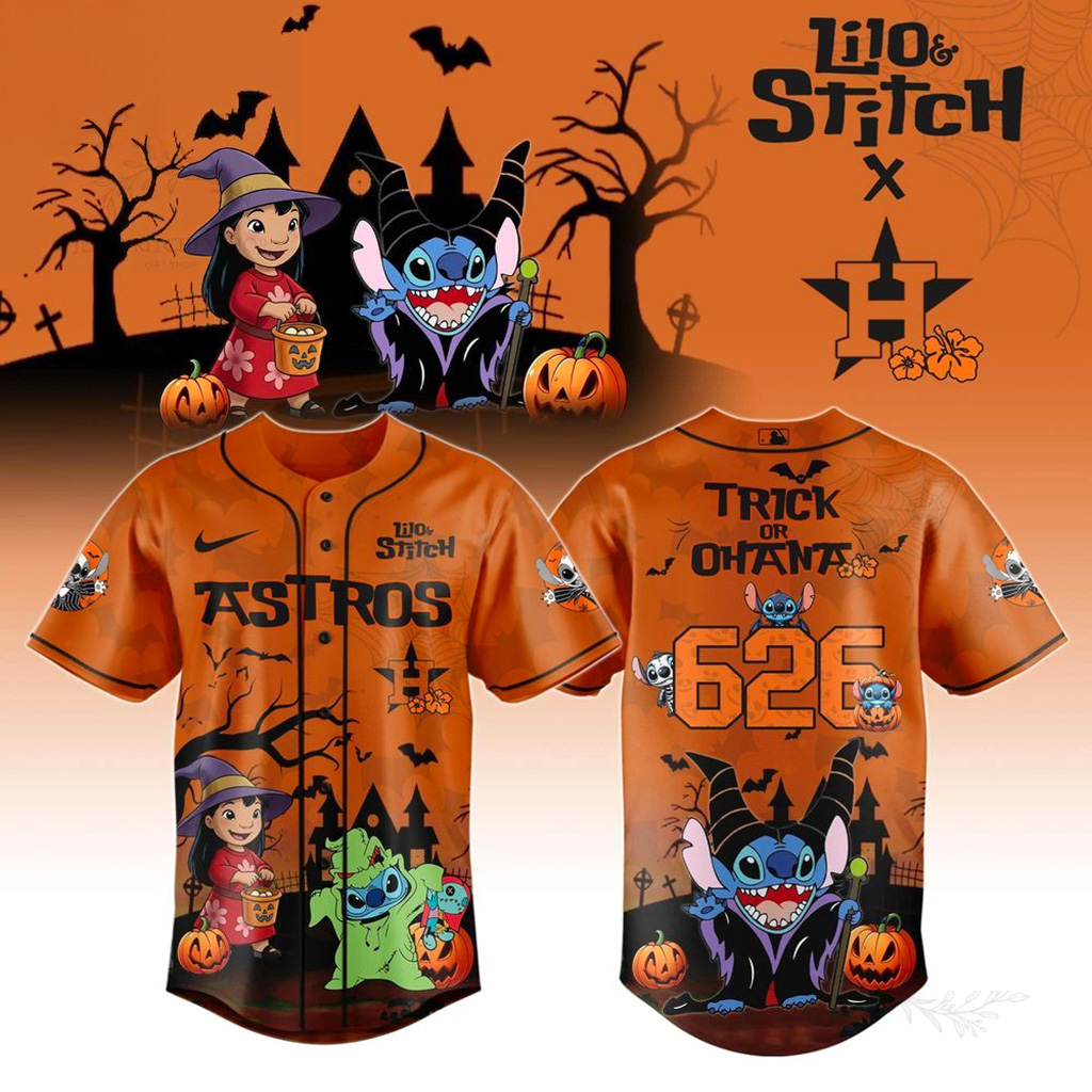 Houston Astros X 626 Lilo Stitch Trick Or Treat Jersey Houston Astros Merch Halloween Gifts