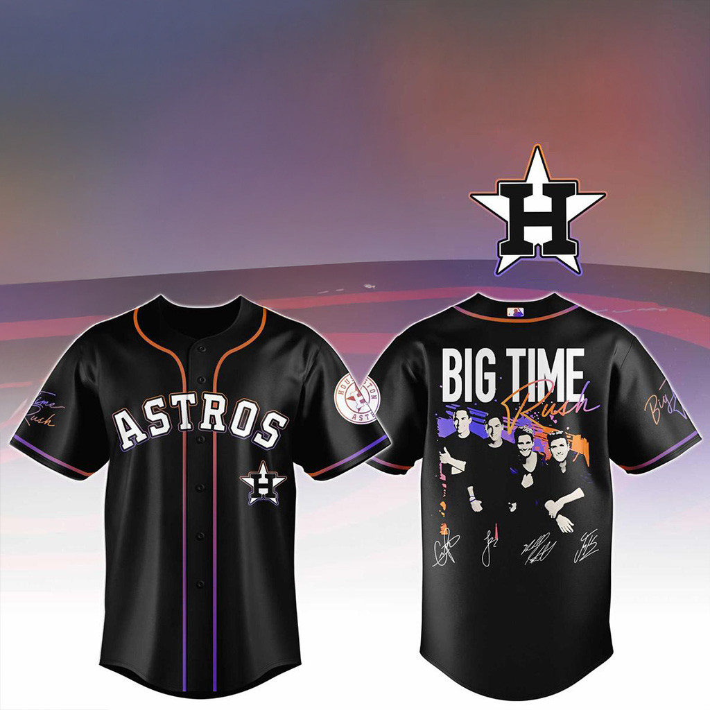Houston Astros X Big Time Rush Tour 2025 Baseball Jersey Houston Astros Merch Fans Gifts