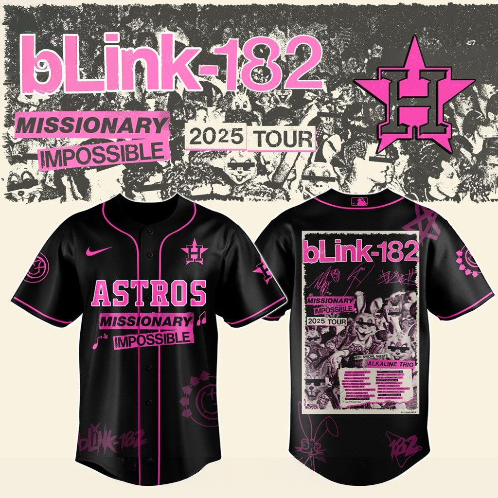 Houston Astros X Blink 182 Missionary Impossible Tour 2025 Jersey Astros Merch Gift For Fans