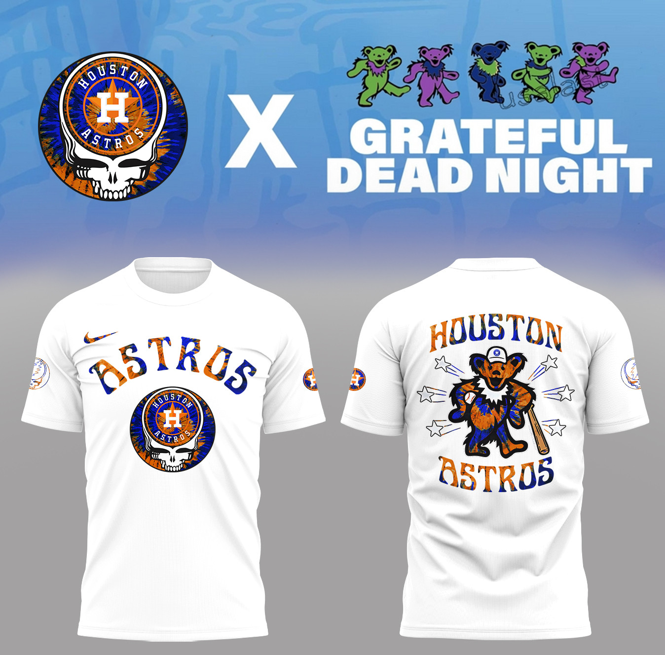 Houston Astros X Grateful Dead Night Tshirt for Fans