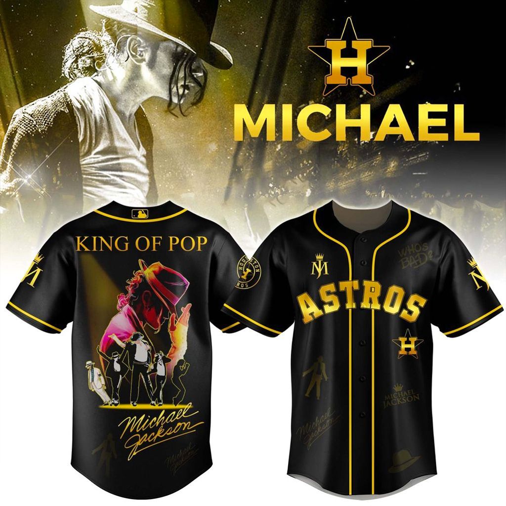 Houston Astros X Michael Jackson King Of Pop Jersey 2025 Houston Astros Merch Fans Gifts