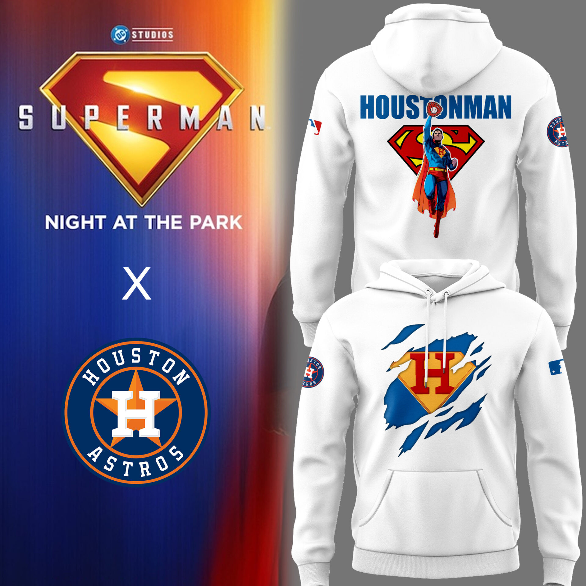 Houston Astros X Superman Night At The Park Hoodie Perfect Gift For Fans
