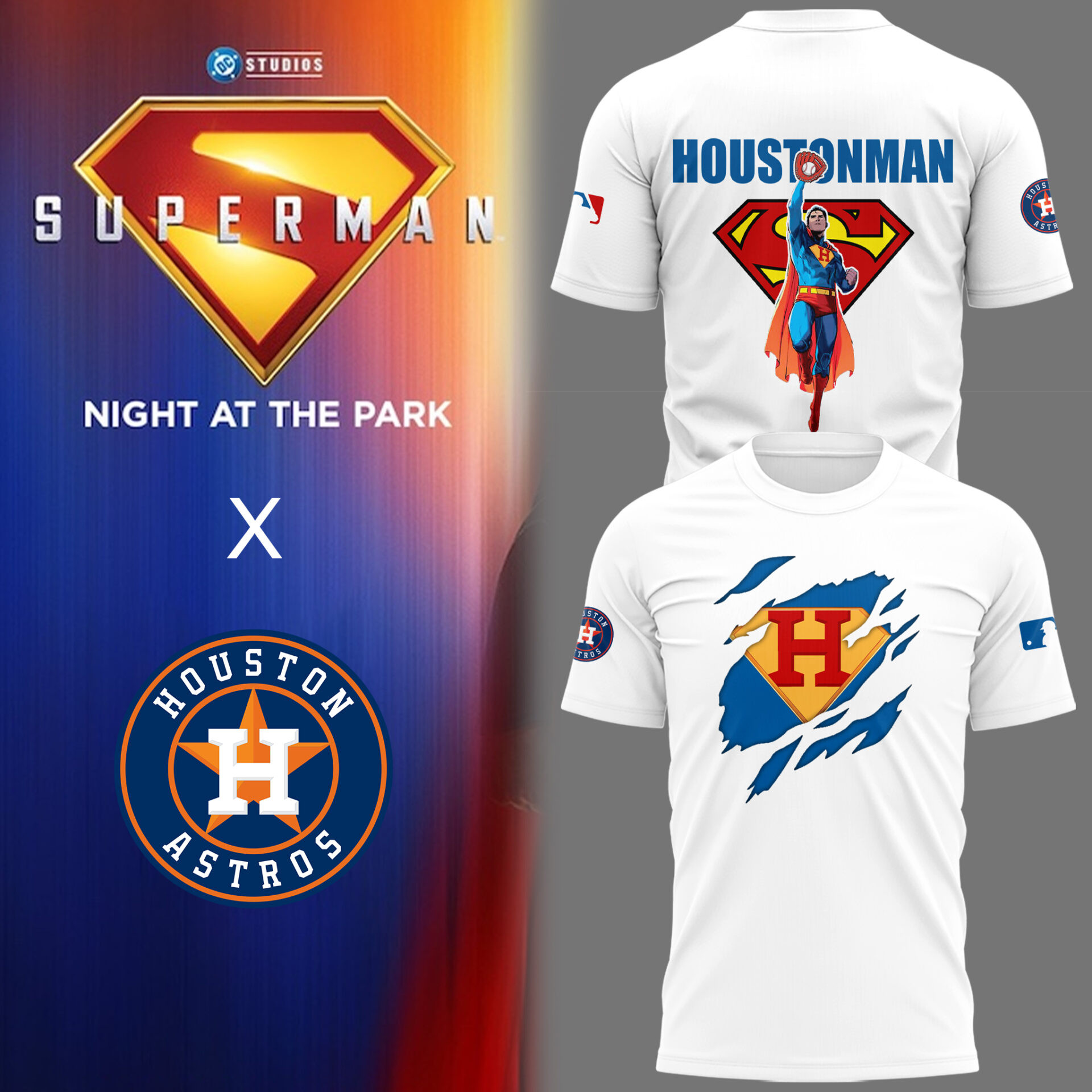 Houston Astros X Superman Night At The Park Tshirt Perfect Gift For Fans