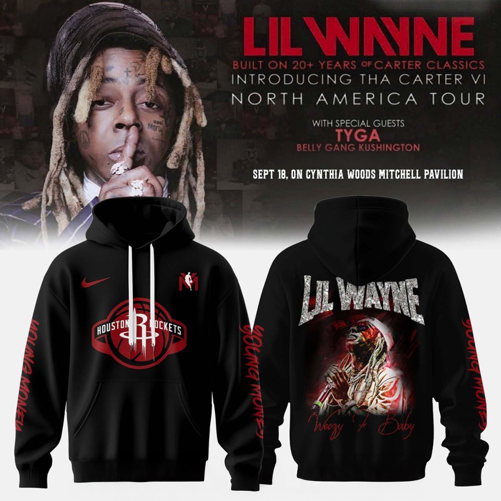 Houston Rockets X Lil Wayne X Tha Carter Vi Courtside Hoodie Houston Rockets Merch Fan Gifts