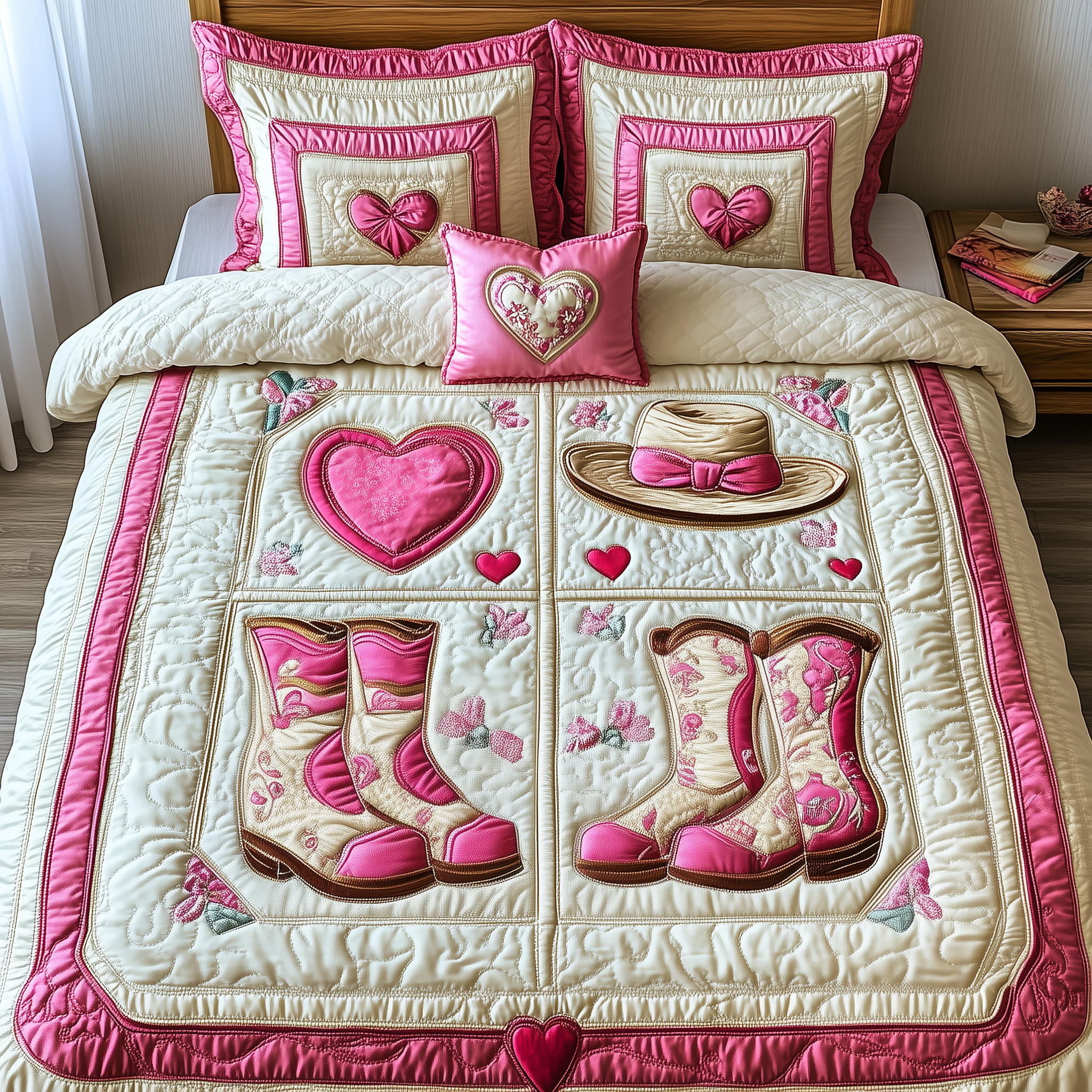 Howdy Valentine Quilted Bedding Set Duvet Cover Bedspread Set Item Valentine Gift Ideas