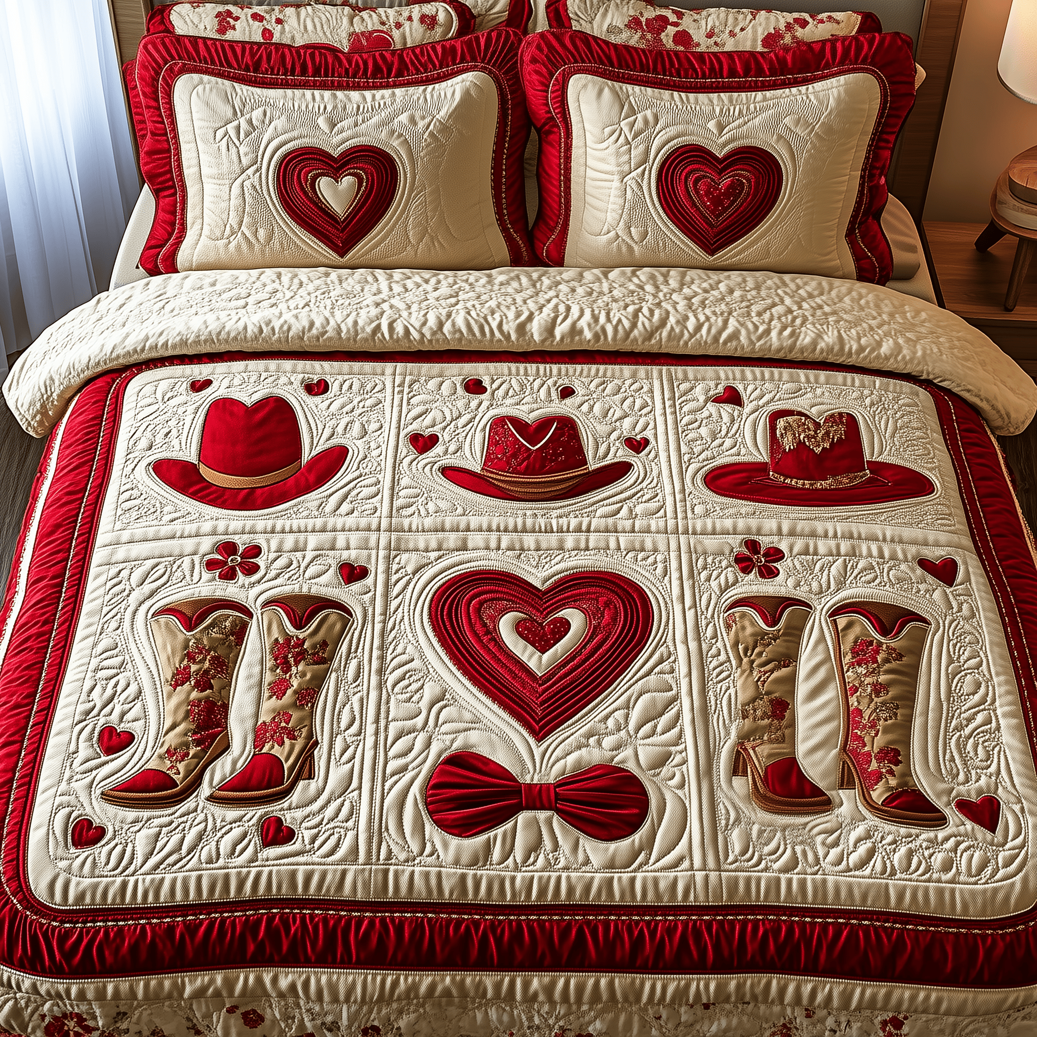 Howdy Valentine Quilted Bedding Set Duvet Cover Bedspread Set Item Valentine'S Day Gifts