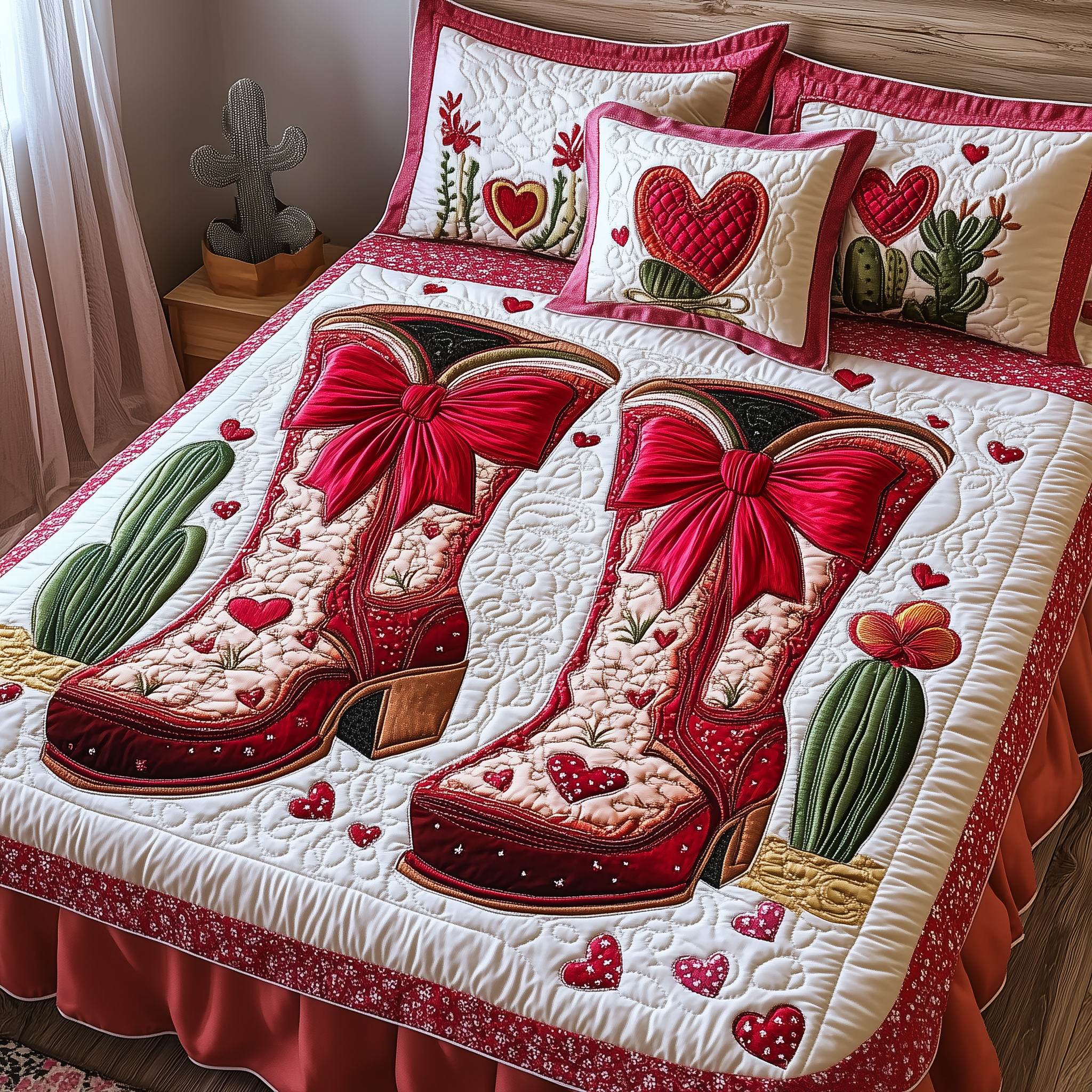 Howdy Valentine Quilted Bedding Set Duvet Cover Bedspread Set Item Valentines Gifts For Her