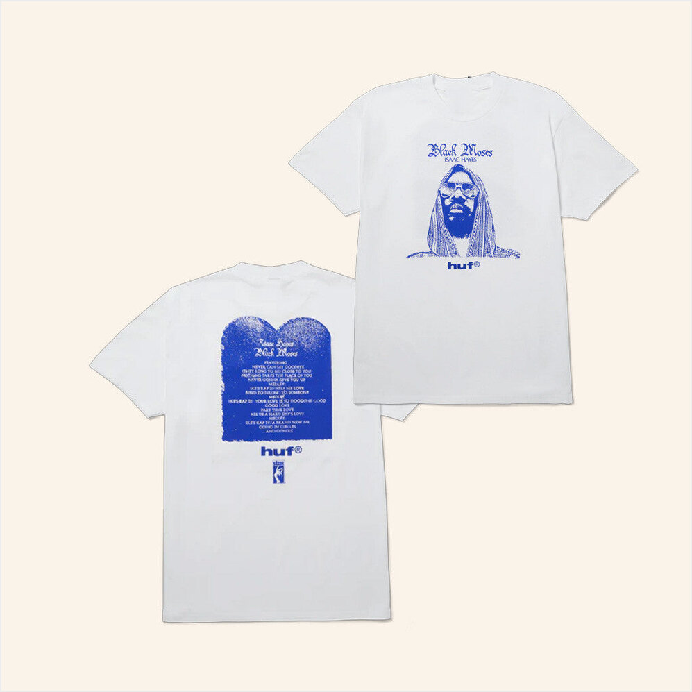 Huf X Isaac Hayes Black Moses T-Shirt HUF Worldwide Merch Birthday Gifts For Him BFF Gifts