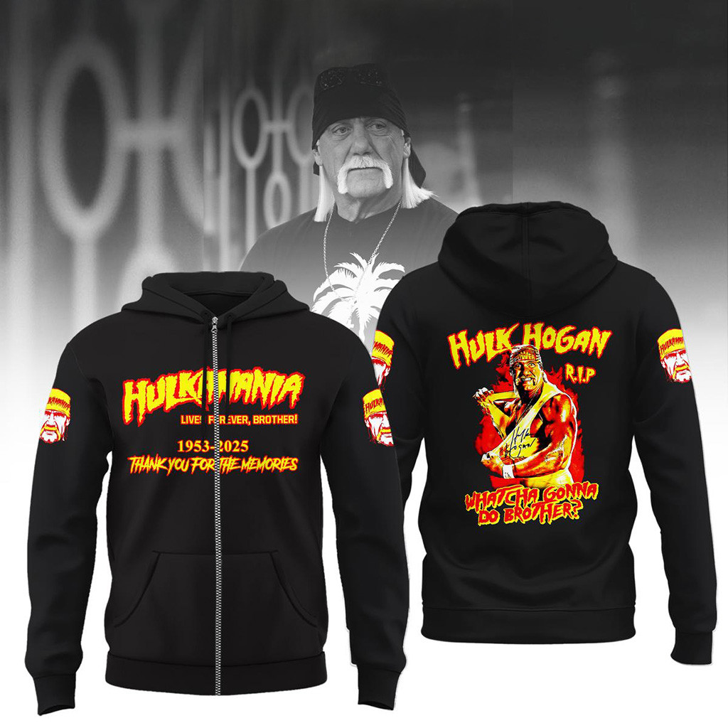 Hulk Hogan 1953 2025 Thanks For Memories Zip Hoodie Fan Merch Gifts For Father