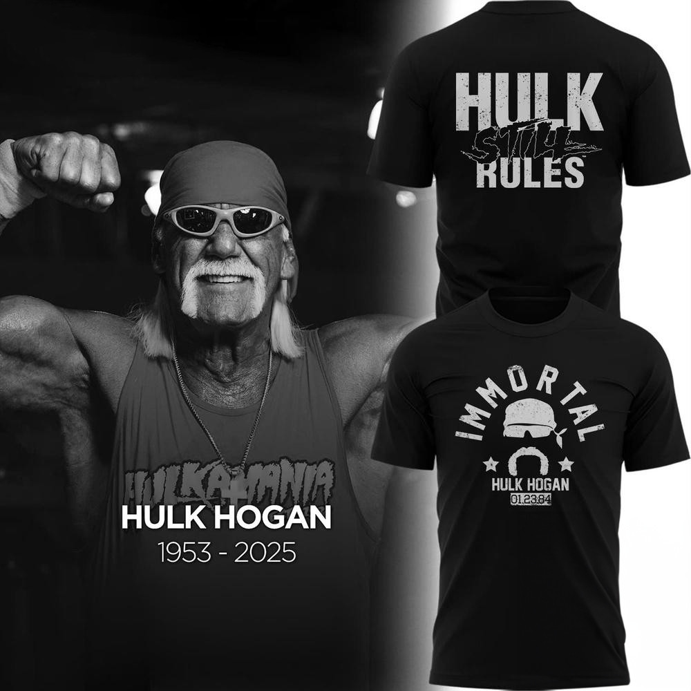 Hulk Hogan Immortal Silhouette Black T-Shirt Gifts For Father