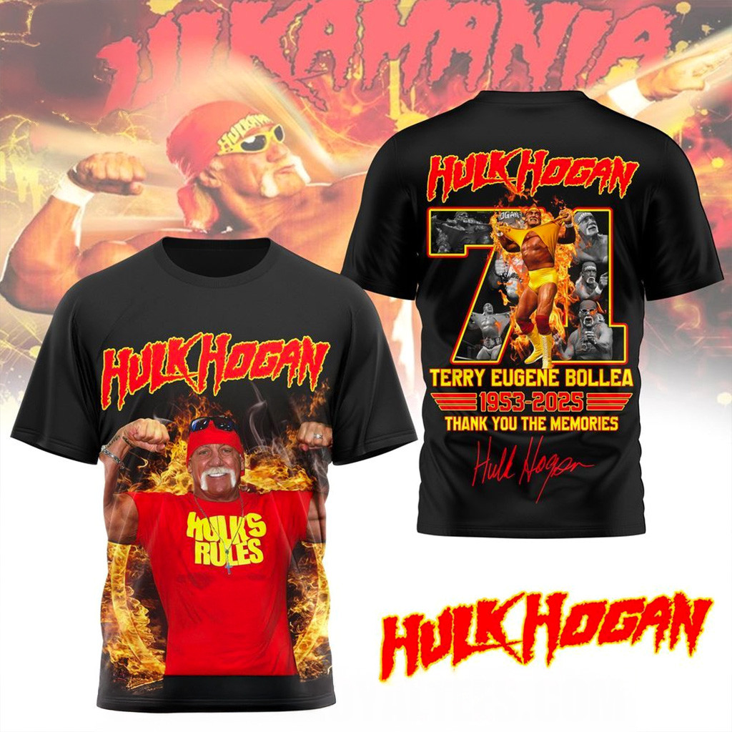Hulk Hogan Terry Eugene Bollea 1953 2025 Thank You The Memories T-Shirt Hulkhogan Merch