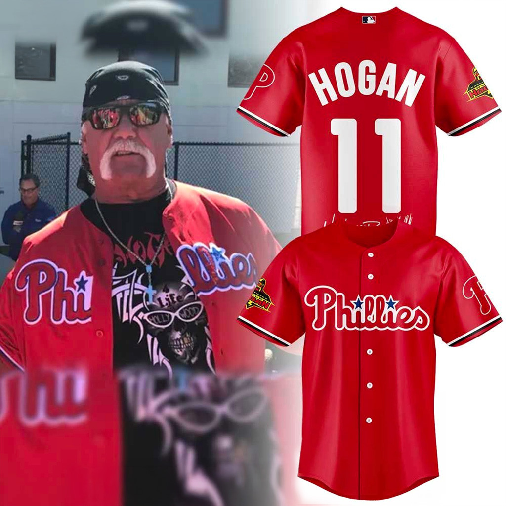 Hulk Hogan X Phillies Signature Jersey Fan Merch Gift Ideas For Husband