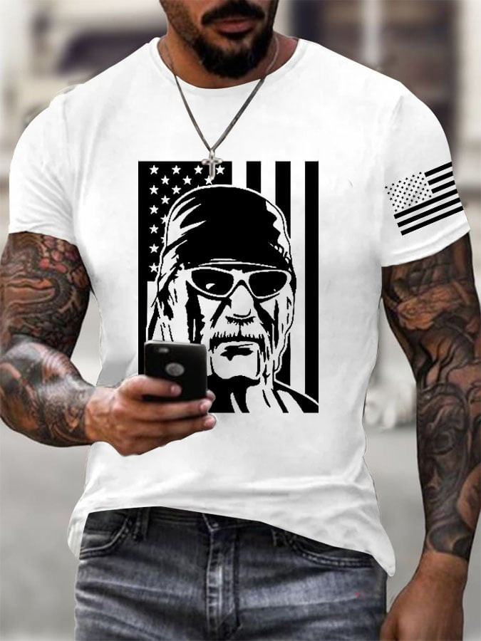 Hulkamania Legendary Wrestler Memorial USA Flag T-Shirt Best Gifts For Fans