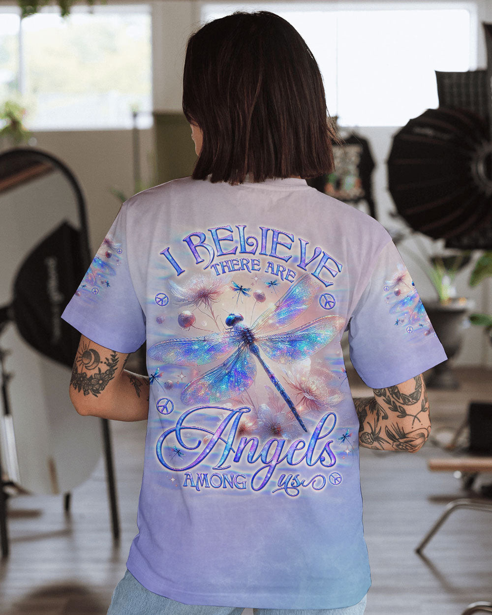 I Believe There Are Angels Among Dragonfly T-shirt Best Gifts For Your Girlfriend