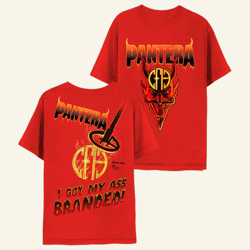 I Got My Ass Branded Red T-Shirt Pantera Merch Presents For Fans Birthday Gifts For Besties