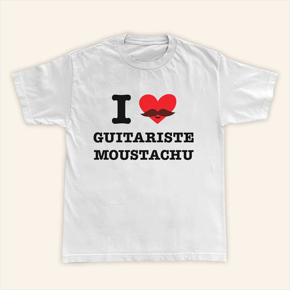 I Heart Guitariste Moustachu T-Shirt Paramore Merch Birthday Gifts For Husband BFF Gifts