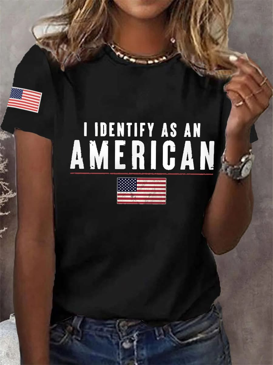 I Identify As A American T-shirt Gift For Americans Patriotic