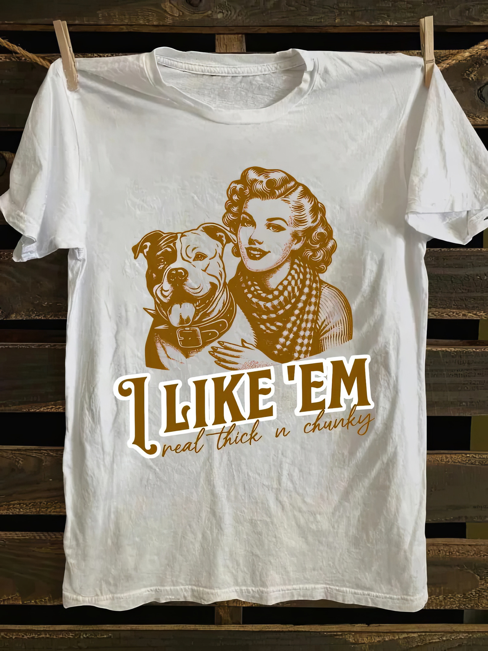 I Like'Em Real Thick And Chunky Pitbull T-Shirt Mother's Day Gifts For Daughter