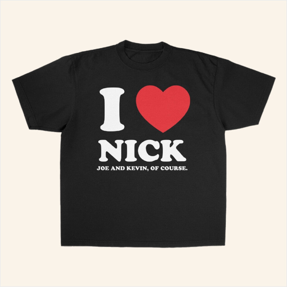 I Love Nick Black Shirt Jonas Brothers Tour Merch Birthday Gifts For Fans Gifts For Besties