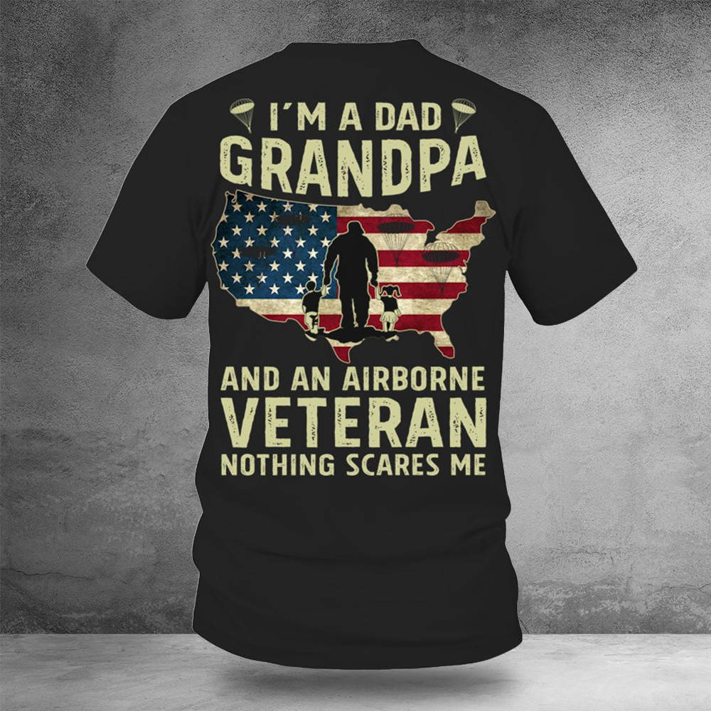 I M A Dad Grandpa And An Airborne Veteran Shirt Father's Day Gifts For Dad