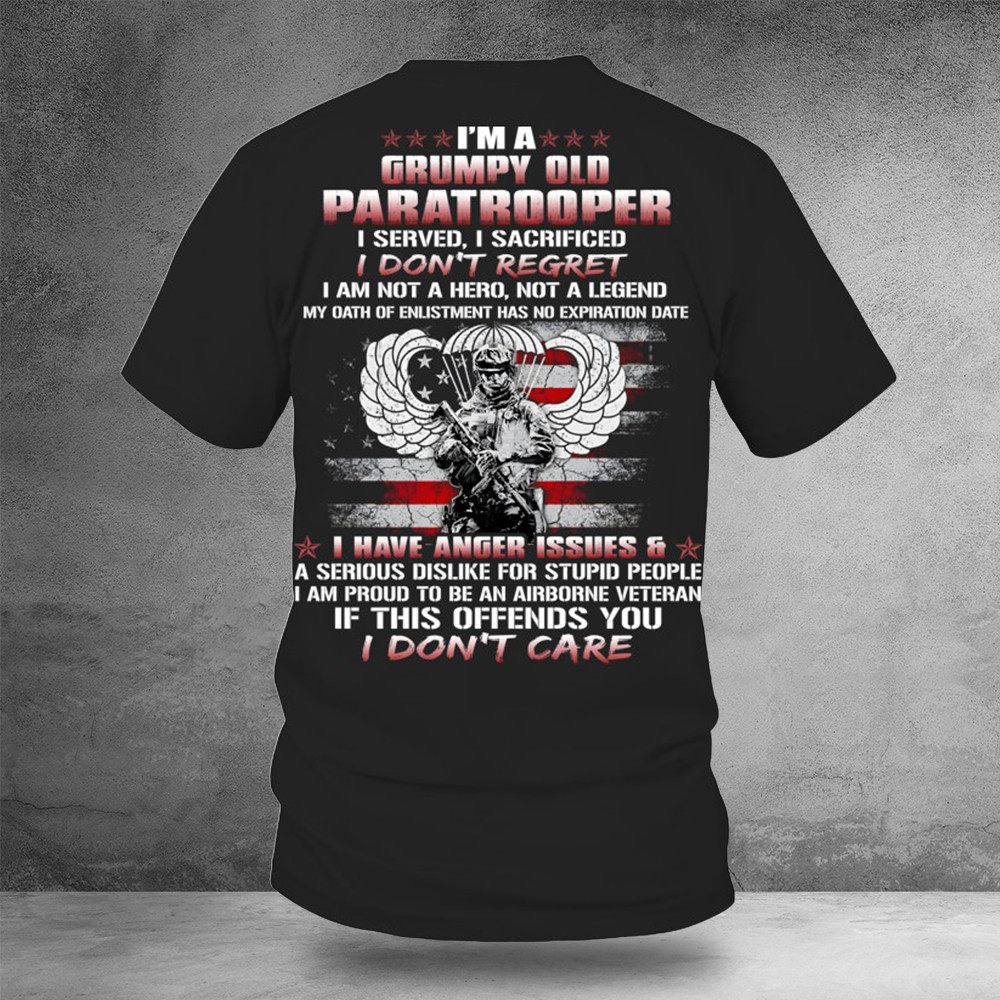 I M A Grumpy Old Paratrooper Veteran Day T-Shirt Gifts For Paratrooper
