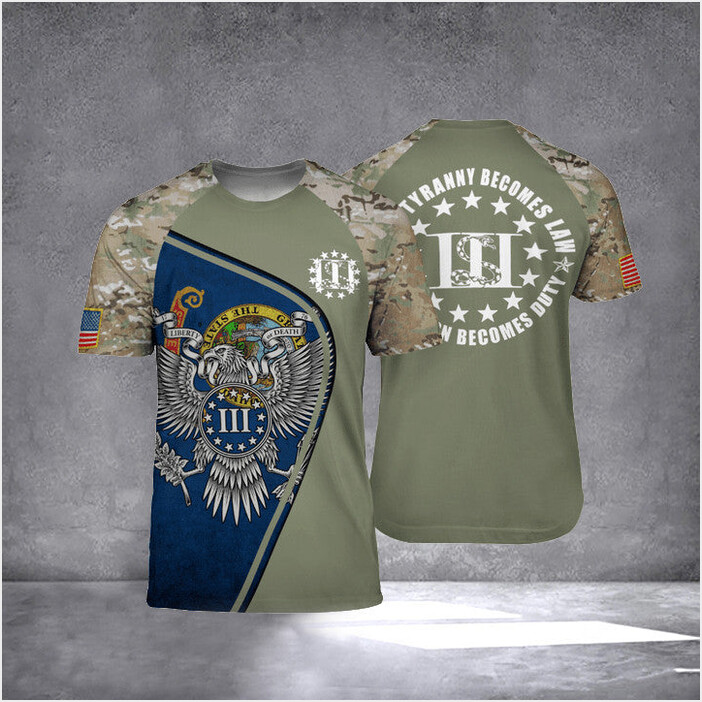 Idaho When Tyranny Becomes Law Camo T-Shirt Idaho Lover Men's Patriotic Shirt Gifts For Husband