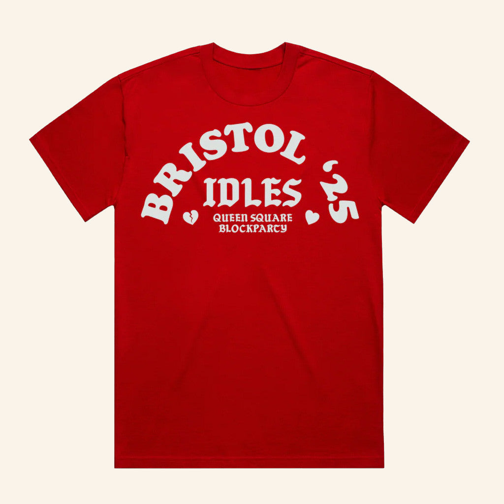 Idles Band Merch Queen Square Block Party Flocked T-Shirt Gifts For Music Fans