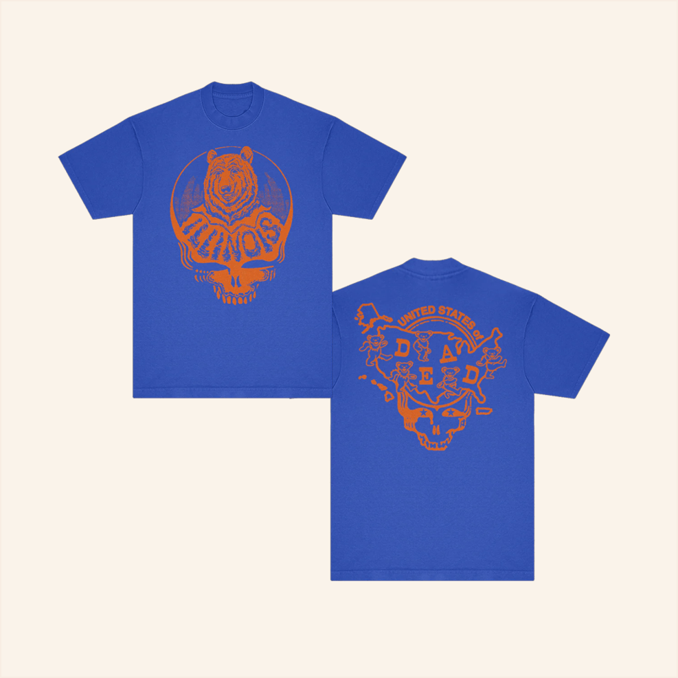 Illinois United States Of Dead T-Shirt Grateful Dead Merch Birthday Gifts For Dad Gifts For BFF
