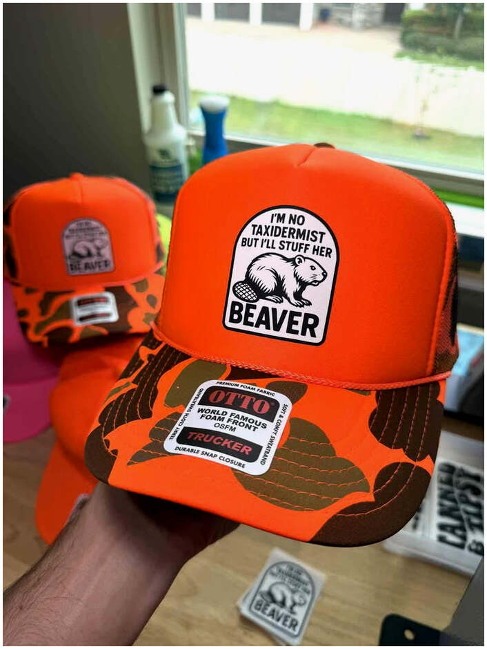 I'm No Taxidermist But I'll Stuff Her Camo Trucker Hat Beaver Hat Gifts For Dad Gifts For Fans