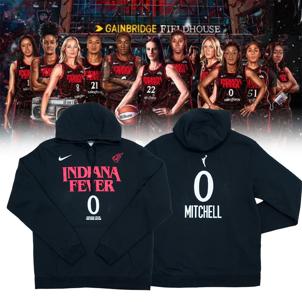Indiana Fever 0 Kelsey Mitchell Stranger Things Rebel Hoodie Gifts For Basketball Fan