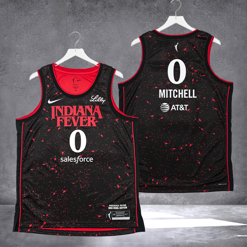 Indiana Fever 0 Kelsey Mitchell Stranger Things Rebel Swingman Jersey Gifts For Basketball Fan