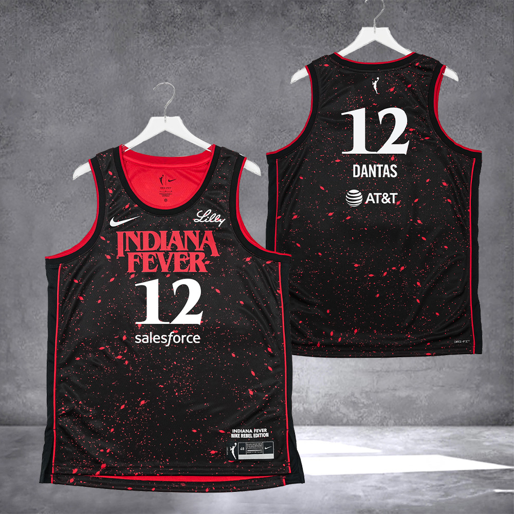 Indiana Fever 12 Damiris Dantas Stranger Things Rebel Swingman Jersey Basketball Fan Gift Ideas