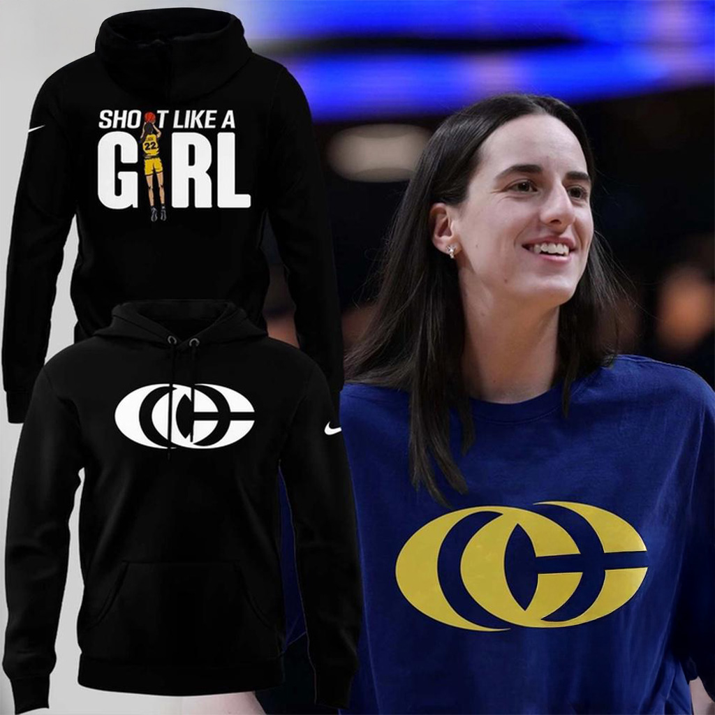 Indiana Fever Caitlin Clark Shoot Like A Girl Black Hoodie Fan Merch Gift For Basketball Lover