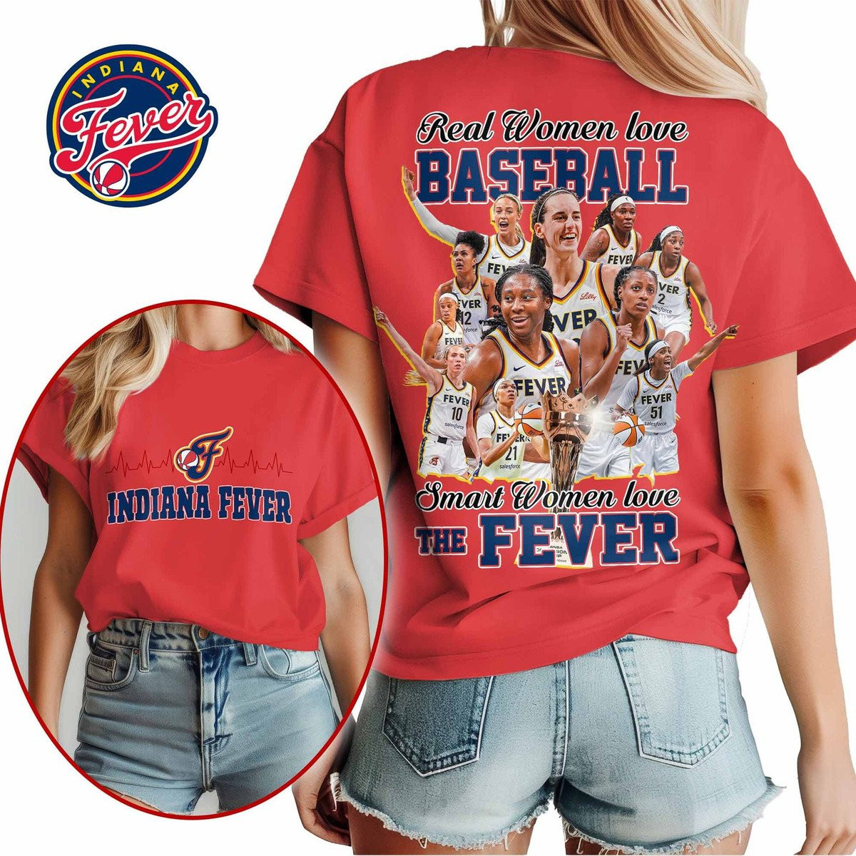 Indiana Fever Real Women Love Baseball Red Shirt Gift For Her