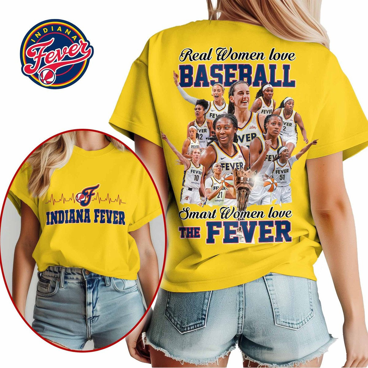 Indiana Fever Real Women Love BaseBall Shirt Fan Merch