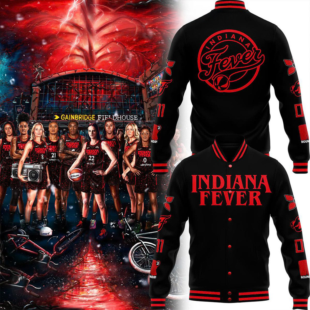 Indiana Fever Stranger Things 2025 Baseball Jacket Gifts For Basketball Fan
