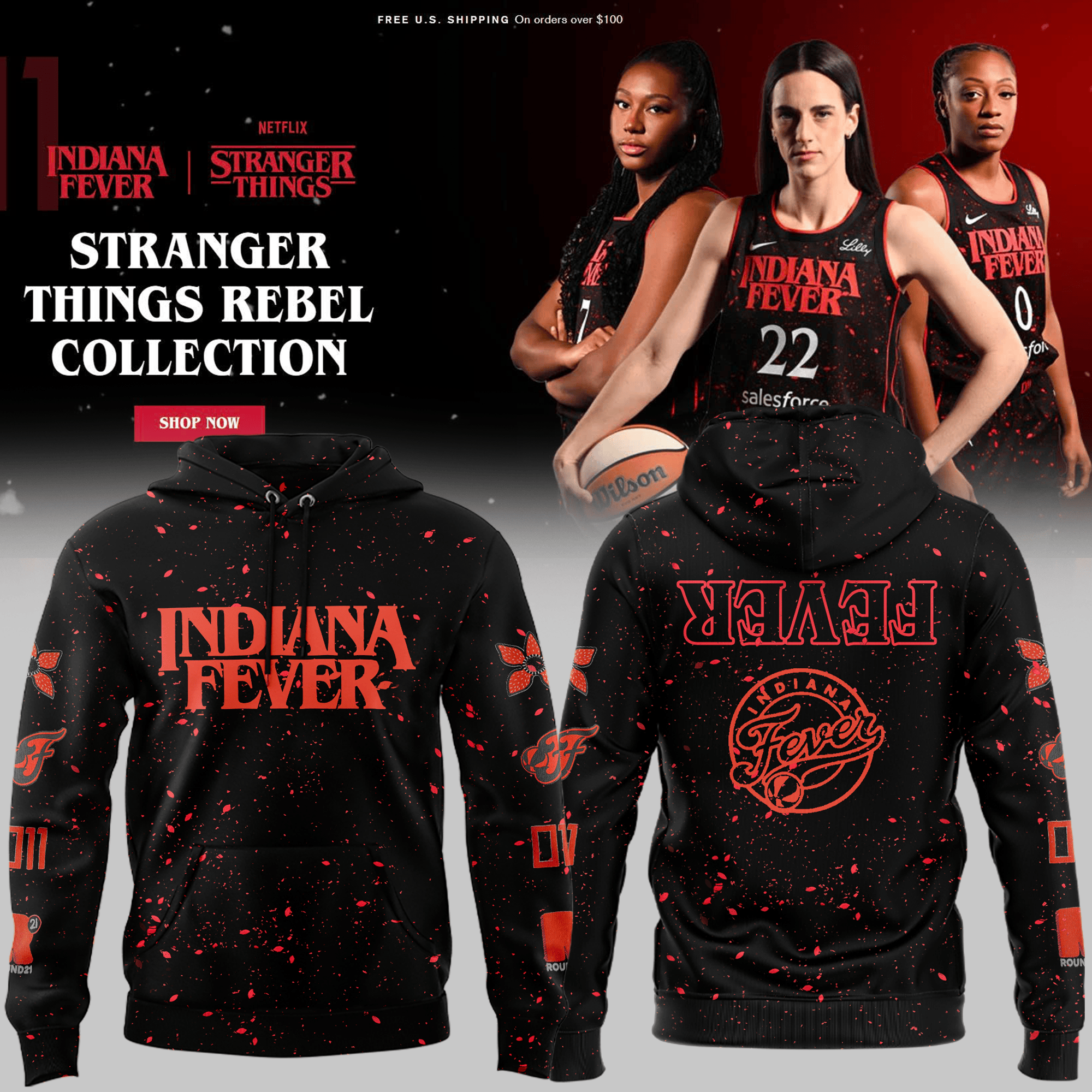 Indiana Fever Stranger Things Rebel Swingman Black Hoodie Best Gifts For Fans