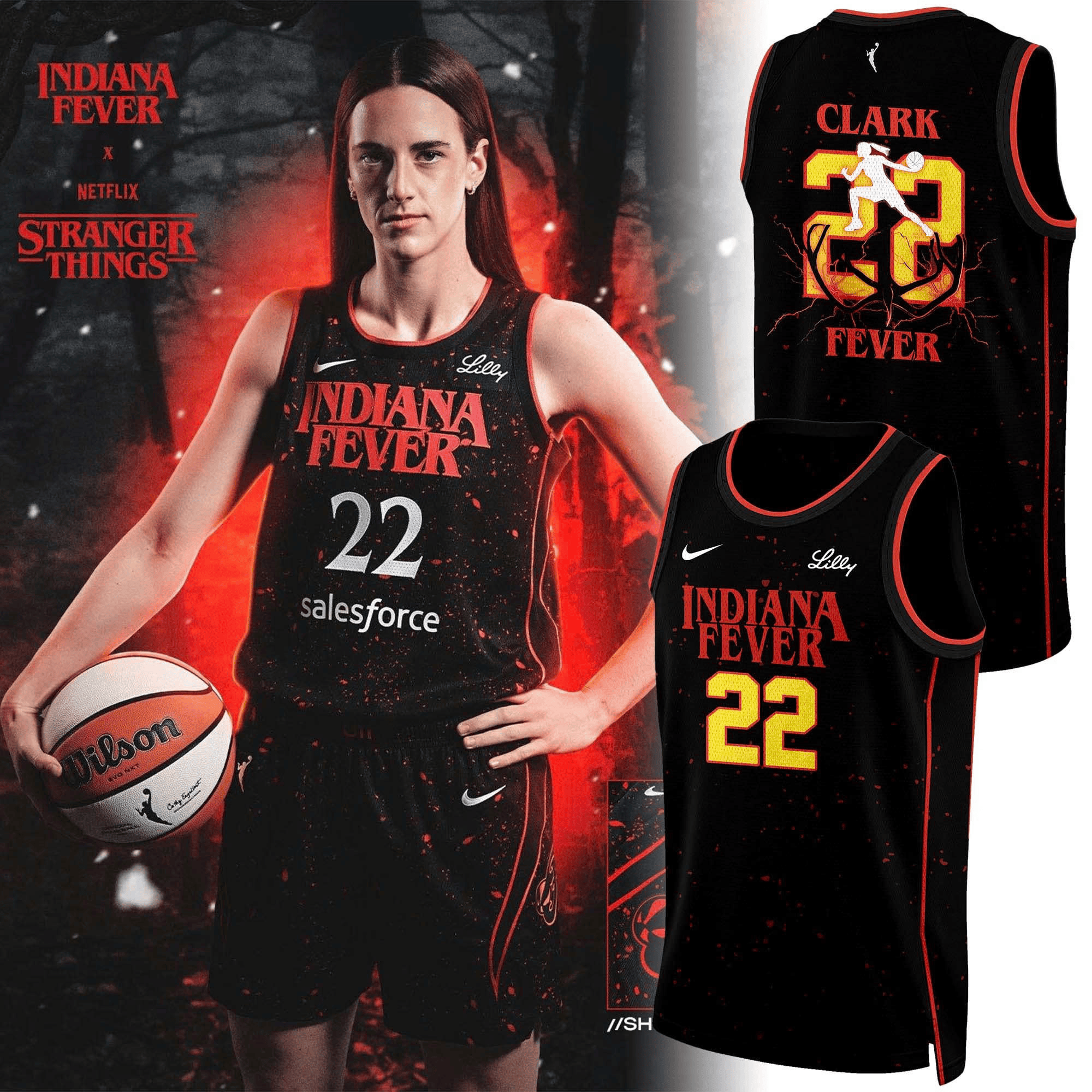 Indiana Fever Stranger Things Rebel Swingman Black Jersey Gifts For Fans