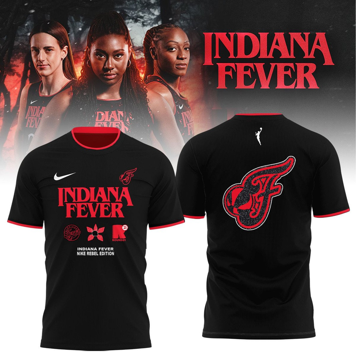 Indiana Fever X Stranger Things Rebel Swingman 2025 Shirt Merch Gift Idea