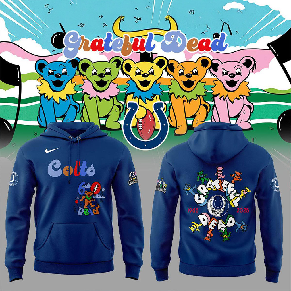 Indianapolis Colts 60Th Anniversary Grateful Dead Hoodie Indianapolis Colts Merch Fans Gifts