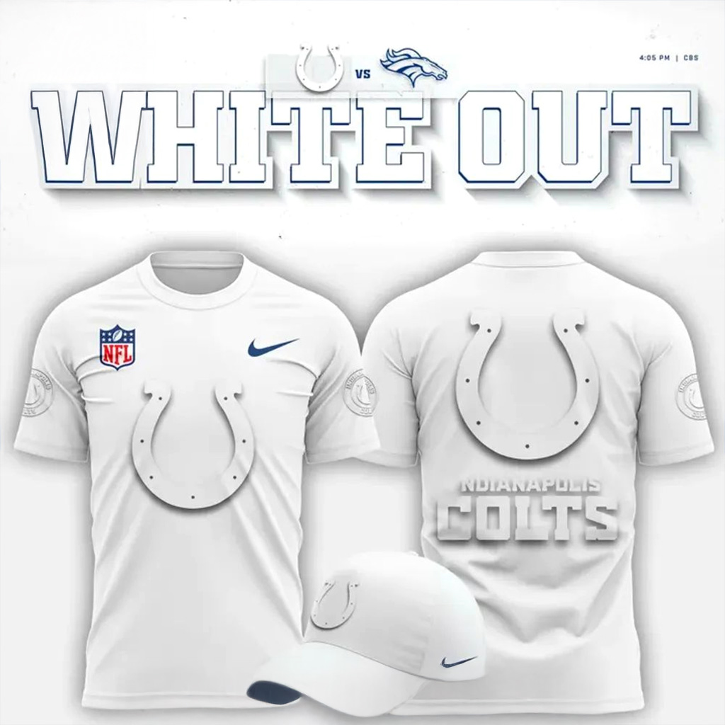 Indianapolis Colts White Out T-Shirt Indianapolis Colts Merch Gift For Football Lovers